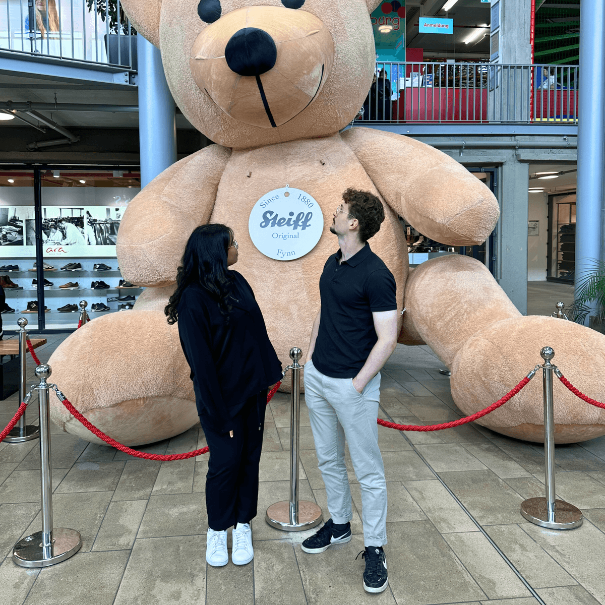 Team outing — giant Steiff bear
